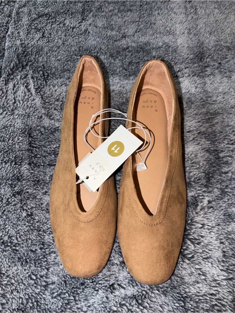 a new day Tan Suede Ballet Flats